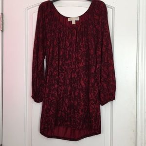 Michael Kors Women’s Maroon and Black Top